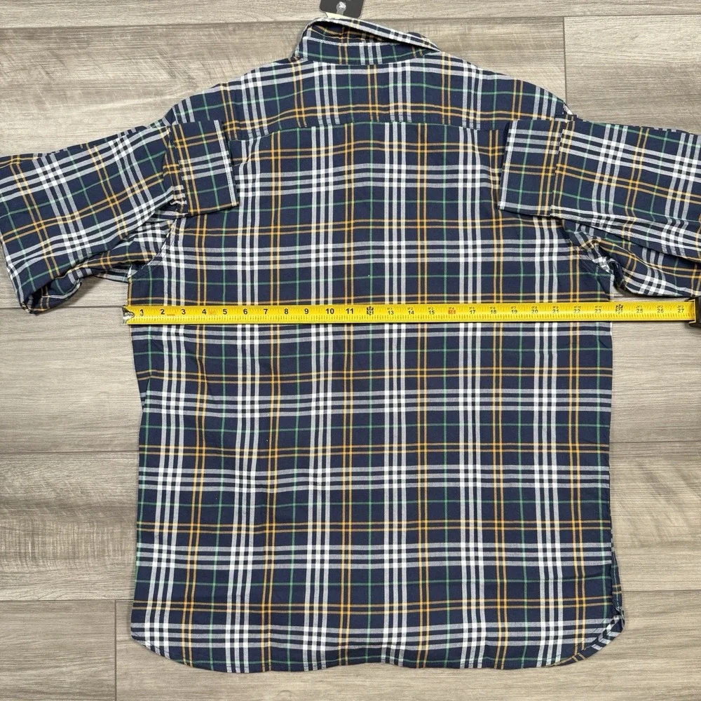Levi's Mens M Worker Relaxed Fit Plaid Button Down Shirt Navy Blue Green NWT